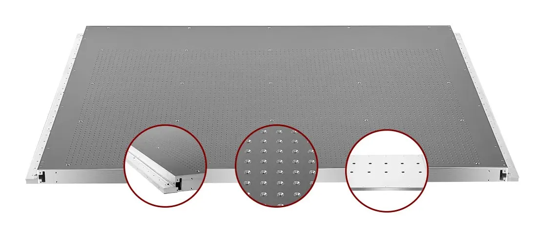 Table à vide pour machine à découper les rails de guidage